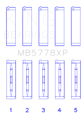 King Engine Bearings Audi Byt/CDnc/Cczd/Cpsa (Size +0.25mm) Main Bearing Set - MB5778XP0.25
