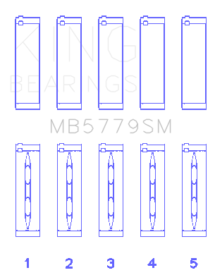 King Engine Bearings Audi CDaa/CDha/CDhb/CDab (Size +0.25mm) Main Bearing Set - MB5779SM0.25