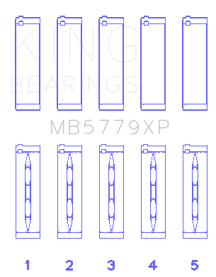 King Audi CDAA/ CDHA/ CHHA/ CHHB/ CJXA/ CJXB (Size 0.26) Main Bearing Set - MB5779XP.026