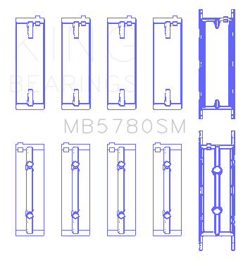 King Engine Bearings BMW N47 D20 A/B/C/D/N47 C20 A (Size +0.50mm) Main Bearing Set - MB5780SM0.5