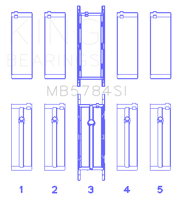 King BMW N20/B20 Crankshaft Main Bearings - MB5784SI0.25