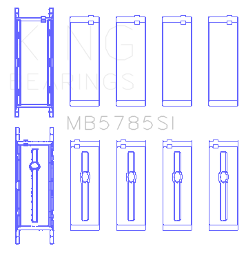 King BMW B48A20B Main Bearing Set - MB5785SI