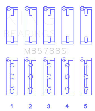 King Engine Bearings Suzuki J24B (Size +0.25mm) Main Bearing Set - MB5788SI0.25