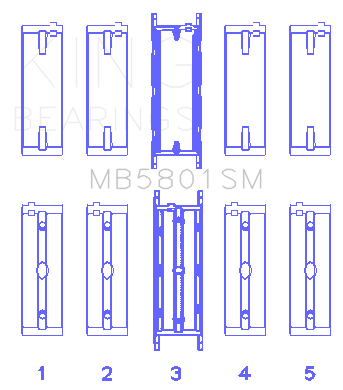 King BMW N63/S63 (Size +0.25mm) Crankshaft Main Bearing Set - MB5801SM0.25