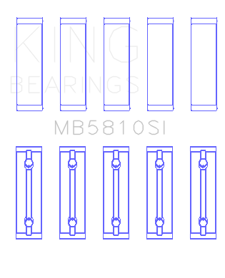 King Toyota 2AR-FE/ 2AR-FXE (Size 0.25) Main Bearing Set - MB5810SI0.25