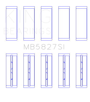 King Toyota 1TR-FE/ 2TR-FE (Size 0.05) Main Bearing Set - MB5827SI0.5