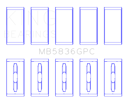 King Ford 6.7 Power Stroke V8 Diesel (Size 0.25) Main Bearing Set - MB5836GPC0.25