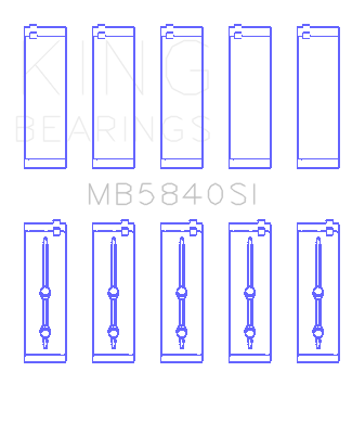 King Engine Bearings Chrysler/Dodge Gen 3 Hemi 5.7/6.1/6.4 (Size +0.75mm) Main Bearing Set - MB5840SI0.75