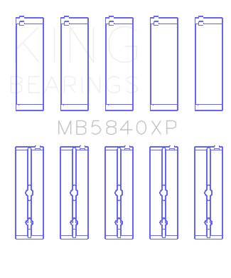 King Chrysler / Dodge Gen 3 Hemi 5.7L / 6.1L / 6.4L Crankshaft Main Bearing Set (Set of 5) - MB5840XP