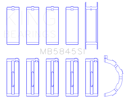 King Ford Mod Motor 6.2L V8 (Size 0.05) Main Bearing Set - MB5845SI0.5