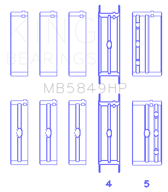 King Pontiac 455 (Size STDX) Main Bearing Set - MB5849HPSTDX