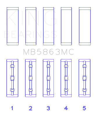 King Toyota 3UR-FE (Size 0.25) Main Bearing Set - MB5863MC0.25