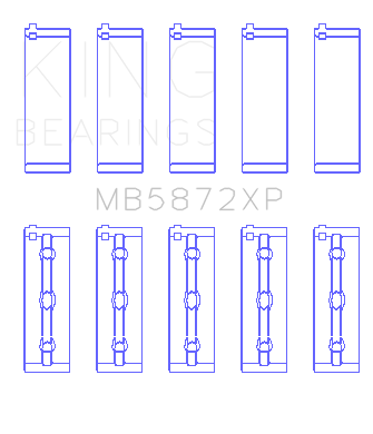 King BMW S62 (Size STDX) Main Bearing Set - MB5872XPSTDX