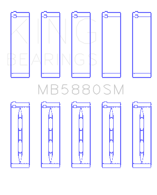 King Engine Bearings VW Dkta Ea 888 Gen. Iii (Size +0.50mm) Main Bearing Set - MB5880SM0.5