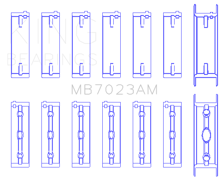 King Volvo 960 / B6254G/S (Size STD) Main Bearing Set - MB7023AM