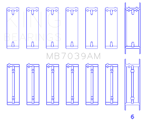 King BMW M51/M57 (Size STD) Main Bearing Set - MB7039AM