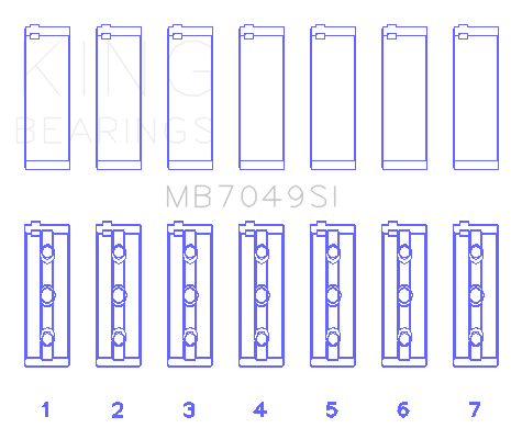 King Toyota 1FZFE (STD Size) Crankshaft Main Bearing Set - MB7049SI