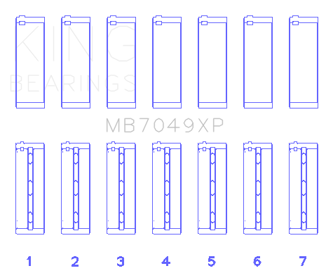 King Toyota 1FZFE (Size STD) Performance Main Bearing Set - MB7049XP