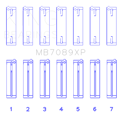 King Engine Bearings Volkswagen Vr6 2.8L (Size +0.50mm) Main Bearing Set - MB7089XP0.5