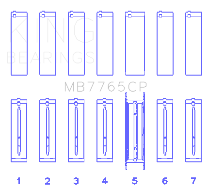 King GMC 4.2 Vortec L6 (Size +0.030) Main Bearing Set - MB7765CP030