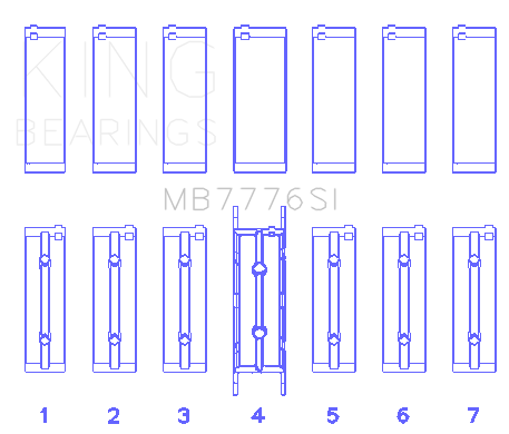 King BMW N55B30A/N53B30A/N52B30A (Size STD) Main Bearing Set - MB7776SI