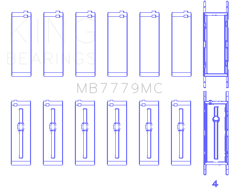 King Toyota Supra B58 (Size 0.05) Main Bearing Set - MB7779MC0.5