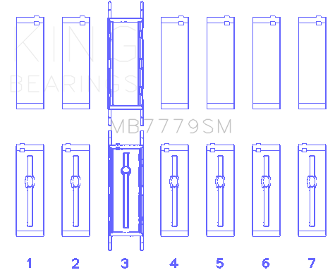 King BMW B58B30A Main Bearing Set - MB7779SM