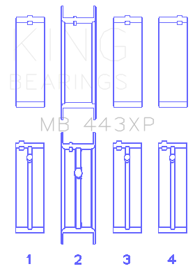 King Buick/Pontiac/Oldsmobile V6 pMaxBlack Coated Main Bearing Set - MB443XP