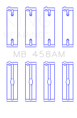 King Mitsubishi 181CI 3.0L 6G72 V6 (Size 1.0) Main Bearing Set - MB458AM1.0