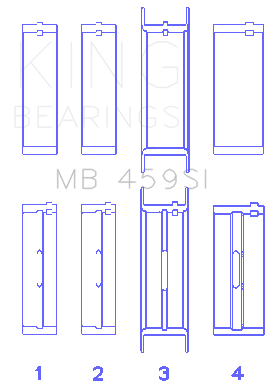King Engine Bearings Ford V-6 183. (Size +0.50mm) Main Bearing Set - MB459SI1.5