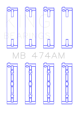 King Engine Bearings Mazda Je06/Je27/Je39/Je48 (Size +0.75mm) Main Bearing Set - MB474AM0.75