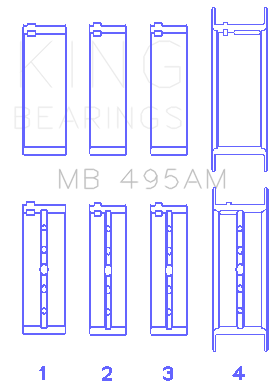King Engine Bearings Nissan Vg30D (Size +1.0mm) Main Bearing Set - MB495AM1.0