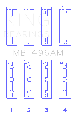 King Engine Bearings Mazda Kl V6 (Size +0.75mm) Main Bearing Set - MB496AM0.75