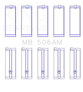King Engine Bearings Toyota 22R (Size +0.75mm) Main Bearing Set - MB506AM0.75