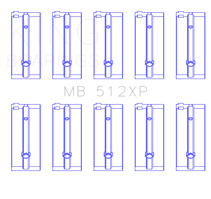 King Engine Bearings Ford Bda (Size STDX) Main Bearing Set - MB512XPSTDX