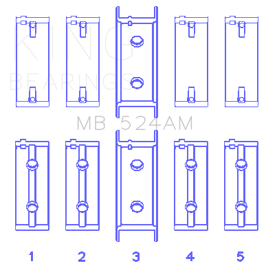 King Engine Bearings Mitsubishi 4G63 (Size +0.50mm) Main Bearing Set - MB524AM0.5