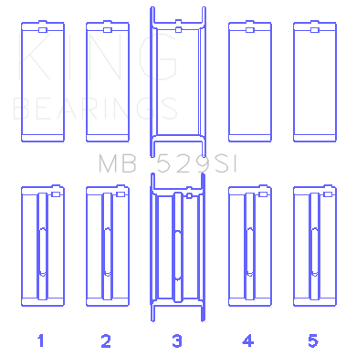 King Ford V8 221 Main Bearing Set - MB529SI