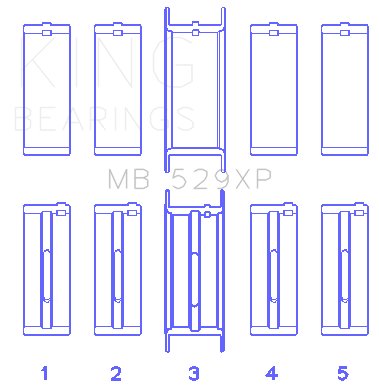 King Performance Ford 302 (Size STD) Main Race Bearing Set - MB529XP