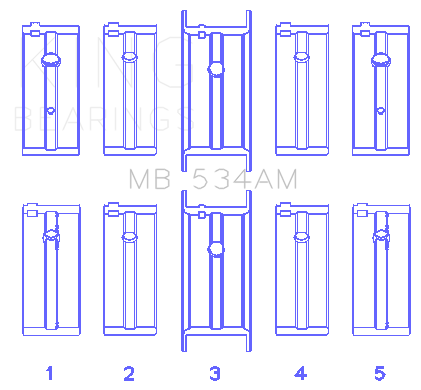 King Datsun Mitsubishi (Size 0.75) Main Bearing Set - MB534AM0.75
