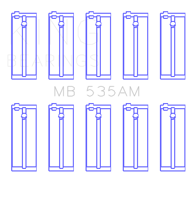 King Engine Bearings Toyota 2A/3A/4A/(Size +0.50mm) Main Bearing Set - MB535AM0.5