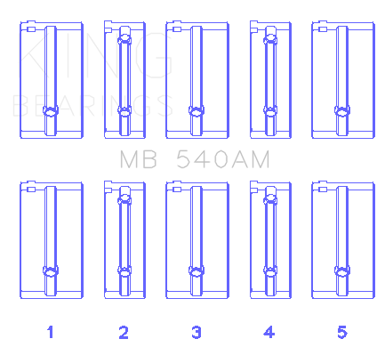 King Engine Bearings Isuzu G130/G161/G200 (Size +0.50mm) Main Bearing Set - MB540AM1.5