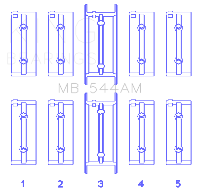 King Engine Bearings BMW M10B15/18/20 (Size +0.25mm) Main Bearing Set - MB544AM0.25