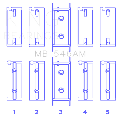 King Engine Bearings Mitsubishi G25B/4G54/4G53 (Size +0.75mm) Main Bearing Set - MB546AM0.75