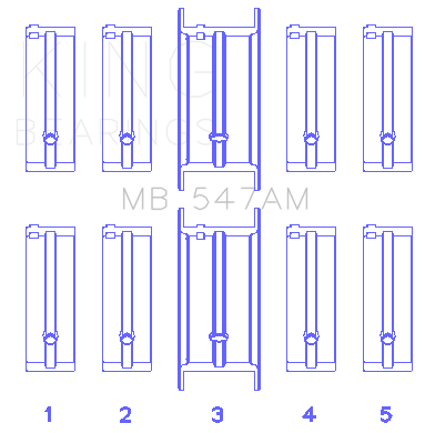 King Engine Bearings Toyota 18R/(Size +1.0mm) Main Bearing Set - MB547AM1.0
