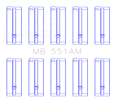 King Engine Bearings Toyota 3K/4K/(Size +0.25mm) Main Bearing Set - MB551AM1.25