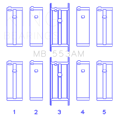 King Engine Bearings Datsun A12/(Size +0.25mm) Main Bearing Set - MB553AM0.25