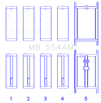 King GM 265/283/302/327 8 Cyl (Size STD) Main Bearing Set - MB554AM