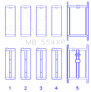 King Engine Bearings ChevrolET 265/283/302/327 V8 (Size STDX) Main Bearing Set - MB554XPSTDX