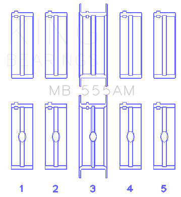King Chrysler 350/361/383/403 (Size 010) Main Bearing Set - MB555AM010