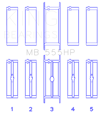 King Engine Bearings Chrysler 350/361/383/403 Main Bearing Set - MB555HP010